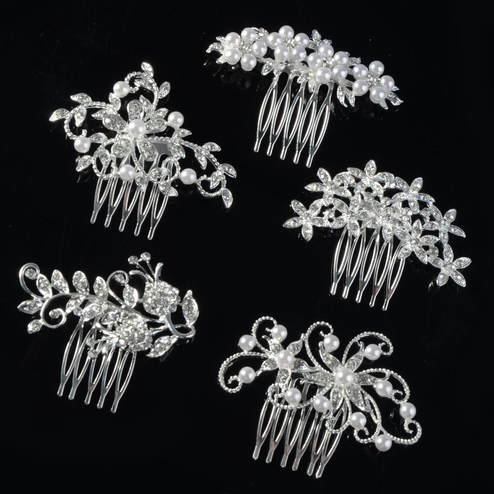 Gentlecarin Vintage Bling Crystal Hair Comb for Women Princess Luxury Style (Y0N7)
