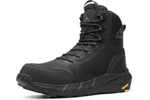 NORTIV 8 Men's Composite Toe Work Boots – 8'' Lightweight ASTM F2412-24 & ASTM F2913-24 Safety Boots with Side Zipper for Construction & Warehouse, Metrostrike-Nano