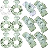 Featch Bridesmaid Proposal Gifts 6pcs Hair Claw Clips & 6pcs Satin Hair Ties Scrunchies Bachelorette Party Bridal Shower Present Good ideas Gift for Wedding Party Favors White&Sage Green