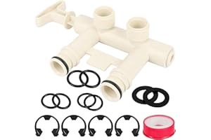 TERGTIRY 7129871 - Water Softener Bypass Valve Assembly Kit with (2) Adapters, (2) Clips, and (4) O-rings,Compatible with Kenmore, GE, Whirlpool, Morton, NorthStar, EcoWater, EcoPure, and More