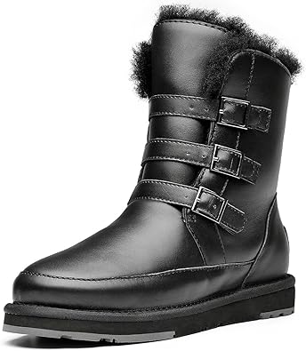 black patent snow boots