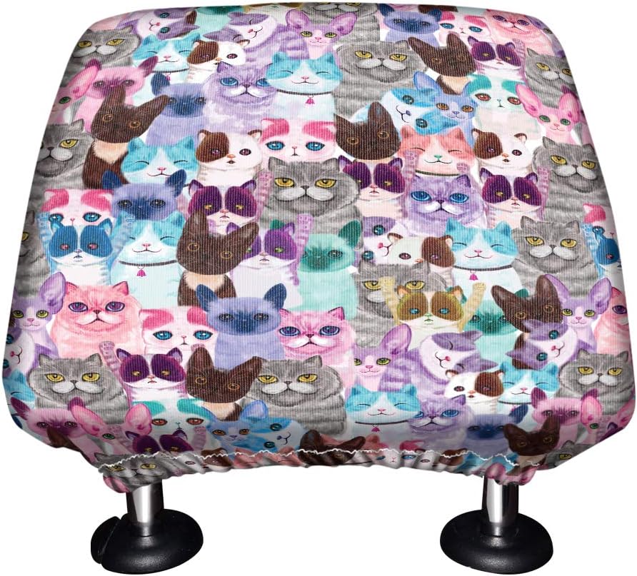 WIRESTER Car Seat Head Rest Cover, Protective Fabric Design Cover Decoration for All Cars