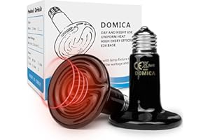 DOMICA 150W 2 Pack Reptile Heat Bulb, Beared Dragon Ceramic Heat Emitter, E26 No Light Night Use Heater Bulbs for Turtle, Lizard, Snake, Amphibians, Pet Brooder Coop Chicken (150W-Large Tank)