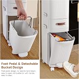Warmiehomy 36L Double Bin with Pedal Inner Buckets Wheels Simulated Separation view 5