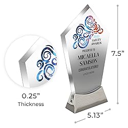 7 1/2" Personalized Glass Plaque for Awards and