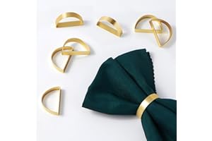 Worthyeah Gold Napkin Rings Set of 4, Stainless Steel Metal Gold Napkin Holder, Fall Thanksgiving Christmas Easter Napkins Rings for Table Decor Wedding, Banquet, Party