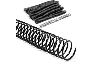 Juvale Black Spiral Binding Coils, Plastic Spines for 160 Sheets (12 in, 20mm, 4:1 Pitch, 50 Pack) - Plastic Spiral Binding Coils