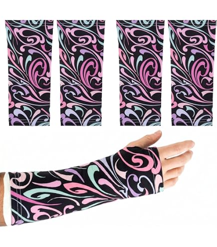 Luarisgur Arm Cast Cover – Removable & Washable, Hummingbird Floral Pattern, Small (9.4" Length, 8-10" Circumference)