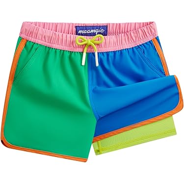 Bold Red Flowers Boys' Swim Trunks Beach Pool Shorts Quick Dry Soft Fabric Classic Fit - View #9