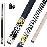 ZOKUE 58 Inch 19-20oz Pool Cue Stick | dual carbon tube structure options, hard maple shaft, leather grip,included weight bolts, extension-ready design