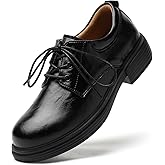 OKJ Oxford Shoes for Women Black Tie Women's Oxfords Shiny Leather Comfortable Slip on Lace up Ladies Loafers Business Casual Dress Work Office Shoes