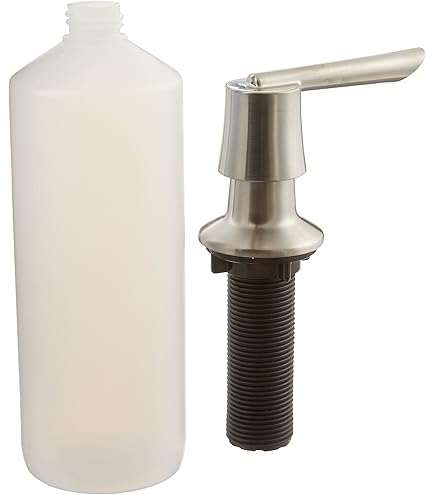 Pfister SoloTilt Kitchen Sink Soap Dispenser – Spot Defense Stainless Steel, 16oz Bottle, One-Hand Use
