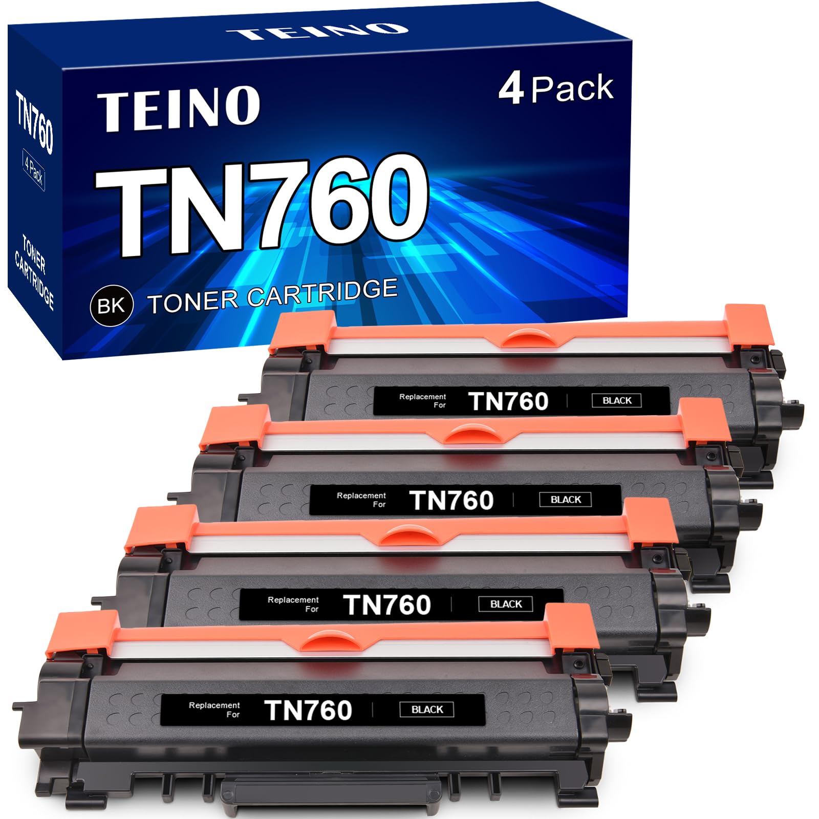 Photo 1 of Comatible TN760 Toner Cartridges Replacement for Brother TN760 TN-760 TN730 TN-730 TN 760 Toner Use with MFC-L2710DW MFC-L2750DW HL-L2350DW DCP-L2550DW HL-L2395DW HL-L2370DW HL-L2390DW Toner Cartridge