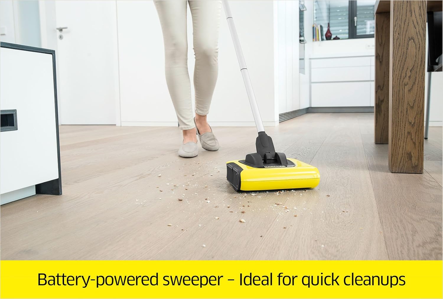 Yellow Karcher KB5 Cordless Sweeper Floor Cleaning Machines Carpet Sweepers