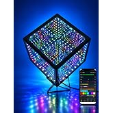 Heepulor Infinity Mirror Hyper Cube Table Lamp, Desk Art Mood Light | Color-Changing Sound-Activated APP-Controlled Ambient Light for Gaming, Party, Home, Gift