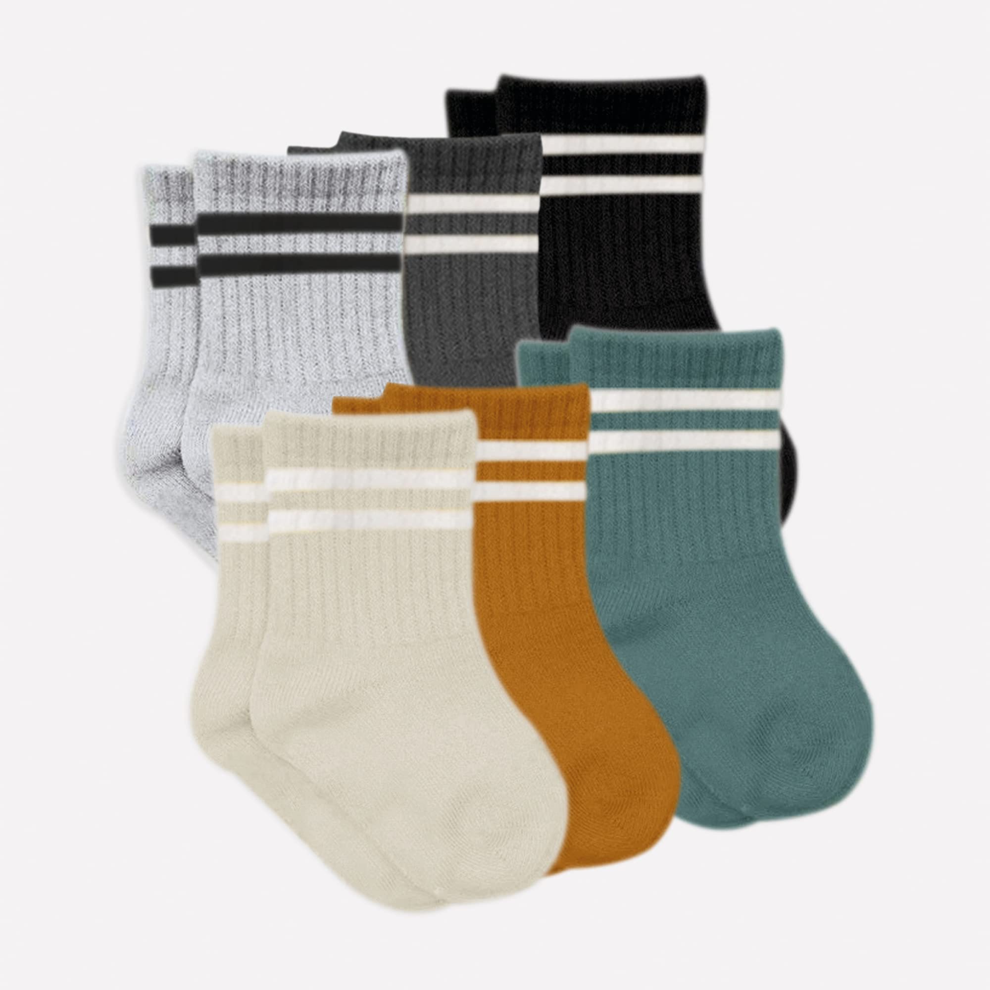 bistyle Baby Grip Ankle Socks 6 Pairs | Newborn Infant Toddlers Socks Organic Cotton | Kids Boys Girls Ankle