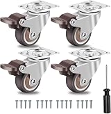 W B D WEIBIDA 2 in Castor Wheels with Brakes, 600 Lbs, 4 Pack