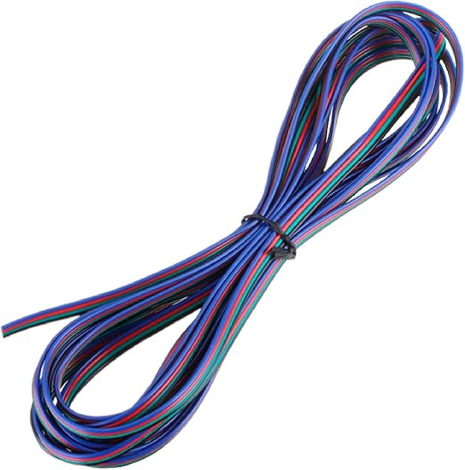 Demasled 24 Gauge Awg 4 Conductor Wire For Rgb Color Changing Led Strips 12 And 24 Volt 25 Ft 8 M