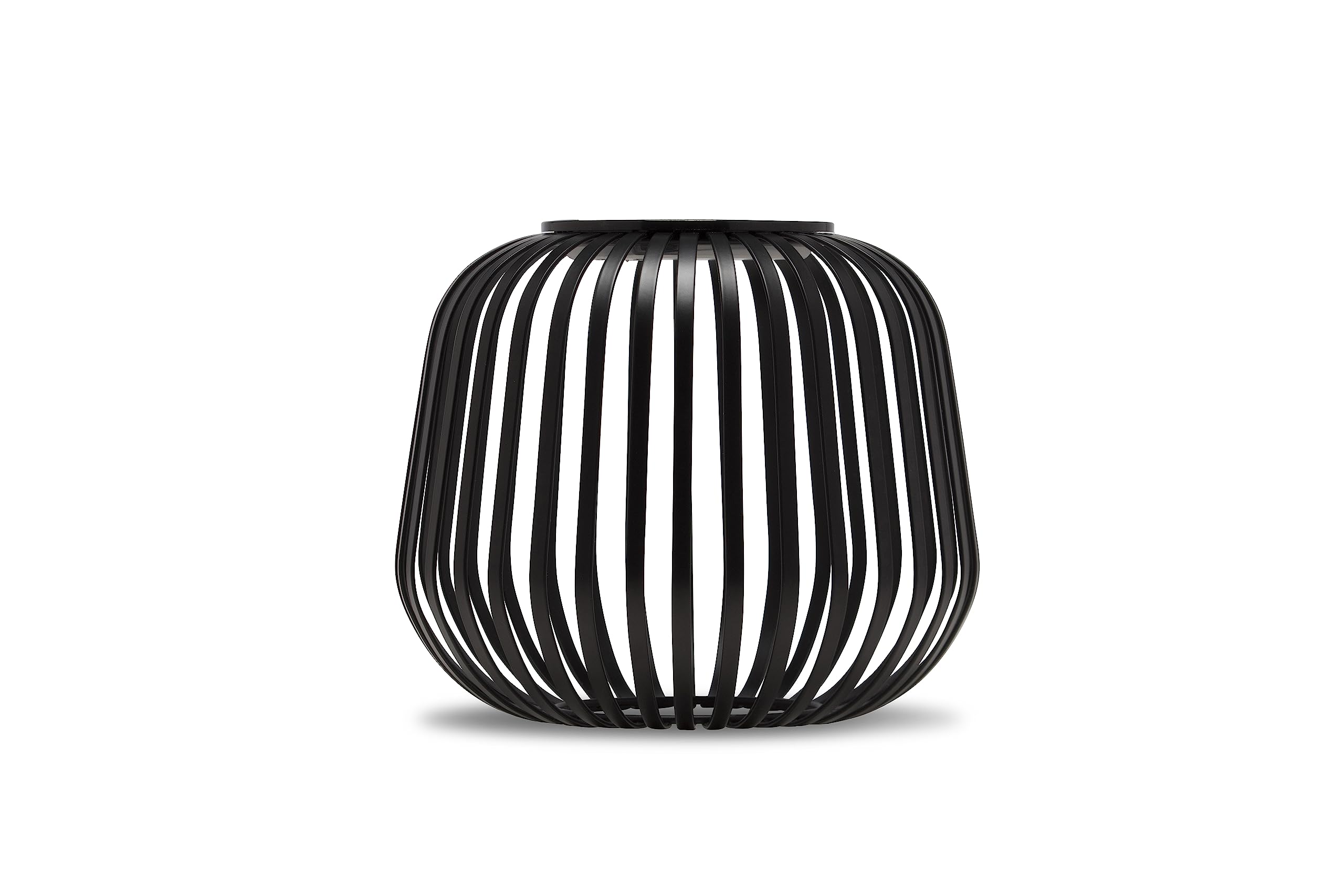 LUUK LIFESTYLE Solar LED lamp for Indoor and Outdoor use, Easy to use, Wireless Table lamp in cage Design, Atmospheric Lighting for Balcony, Porch, Garden Table, Adjustable Brightness, Black