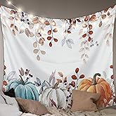 LooPoP Autumn Maple Leaves Wall Hanging Tapestries Harvest Pumpkins Fall Aesthetic Tapestry for Bedroom Living Room College Dorm Room Thanksgiving Holiday Wall Decor Decorative Backdrop 50x60 Inch