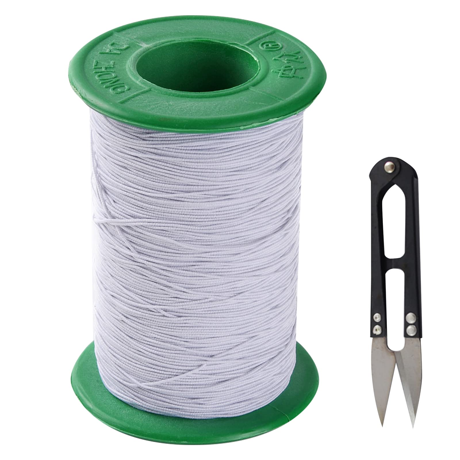 GORGECRAFT 240m White Elastic Cord Stretchy Beading Cords Threads Stretch String Cord Fabric Crafting String Bands with Scissors for Bracelet Jewelry Necklace Braided Hair Tie