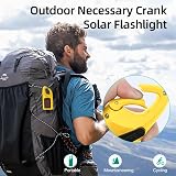 BINGKELE Wind Up Torch LED Hand Crank Solar Powered Emergency Flashlight view 4