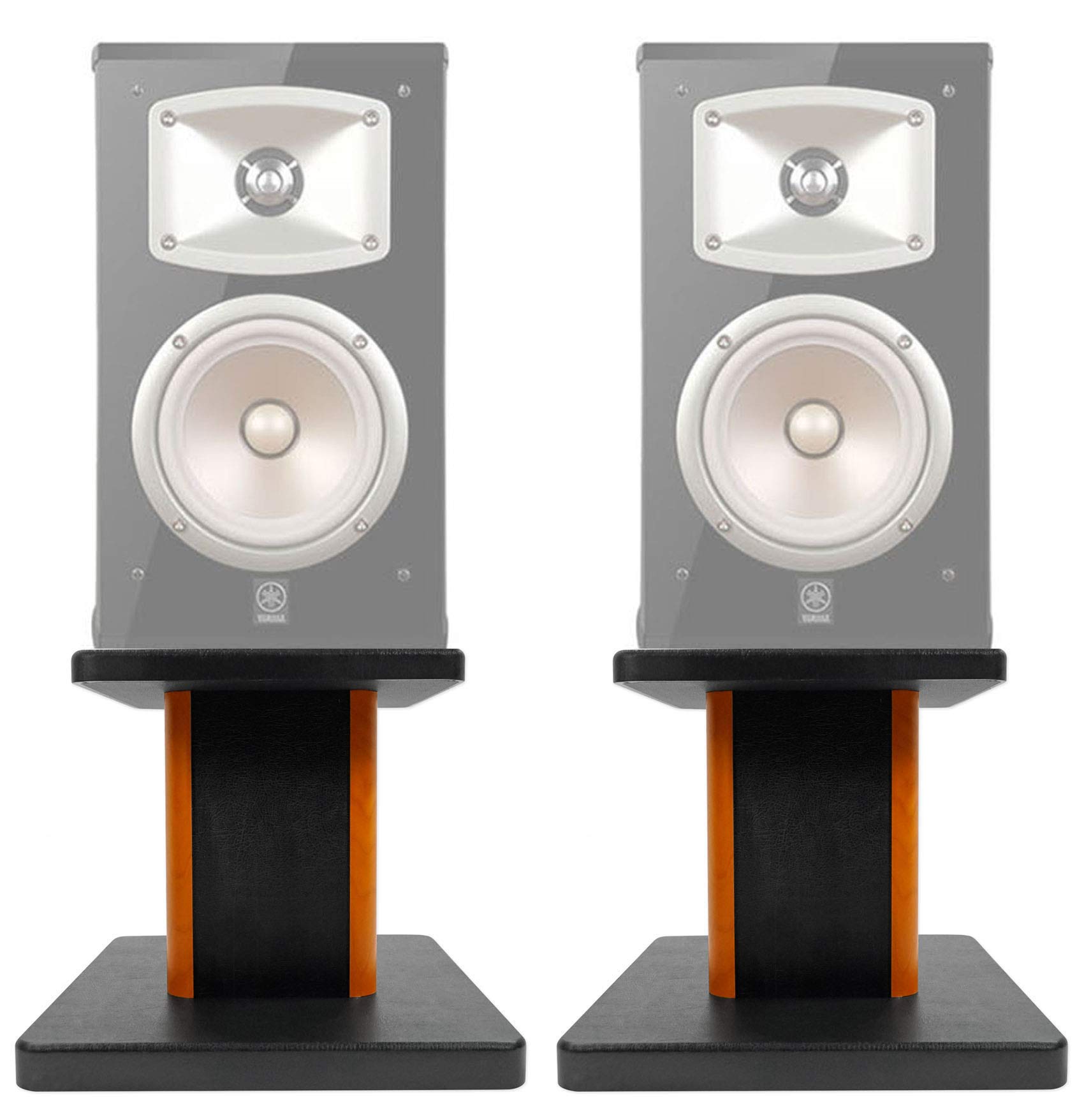 (2) 8 Wood Bookshelf Speaker Stands for Yamaha NS-333 Bookshelf Speakers