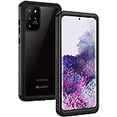 Lanhiem for Samsung Galaxy S20+ Plus Case, IP68 Waterproof Dustproof Shockproof Case with Built-in Screen Protector, Heavy Duty Full Body Protective Cover for Galaxy S20 Plus 5G, Black/Clear