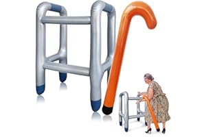 GAGIFT WORLD Inflatable Walker and Cane, 2PCS Old Man Costume Accessories for Retirement Party Over The Hill Birthday Decorations Funny Gag Gift for Halloween Christmas