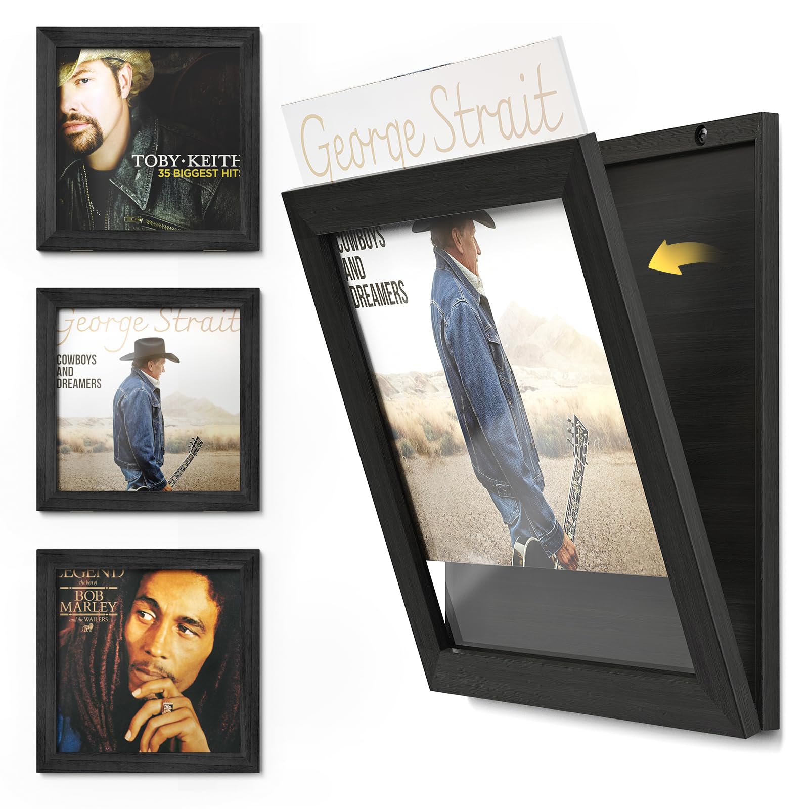 Emfogo Vinyl Record Frame, 3-Pack Album Frames for