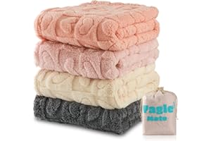 Yagle Mate 4 Pcs Baby Blankets,Fleece Heart Checkered Blanket, Cozy and Fluffy Crib Blankets for Girls, Toddler Receiving Blankets 30×40 Light Pink Sakura Pink White Grey