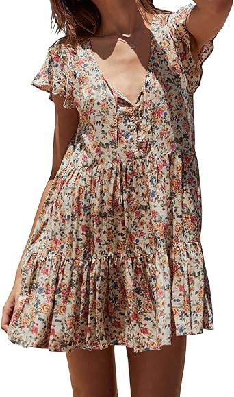 summer cotton short sleeve dresses