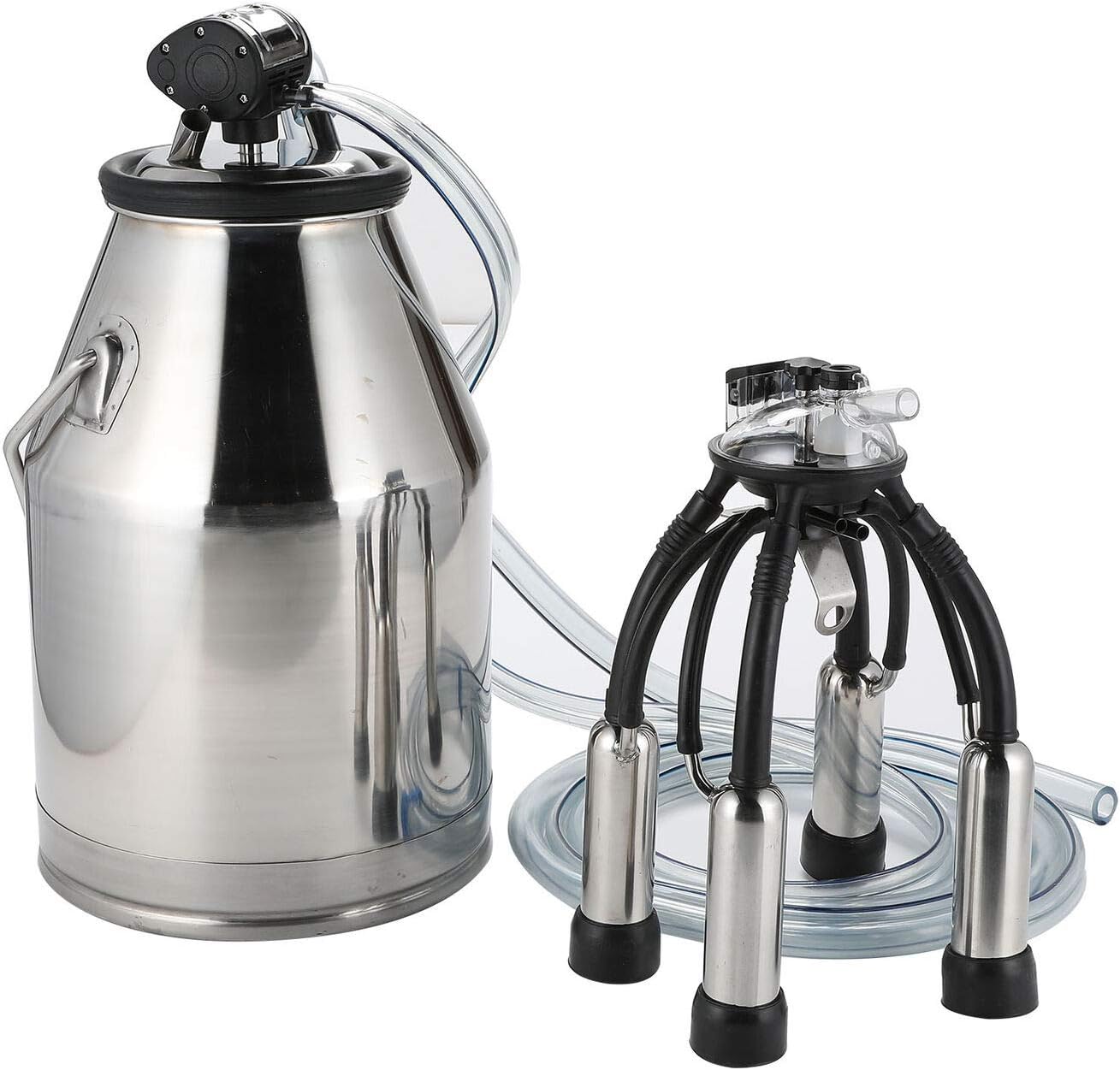 TG888 Portable Stainless Steel Tank 25L Dairy Cow Milker Milking Machine Bucket Barrel