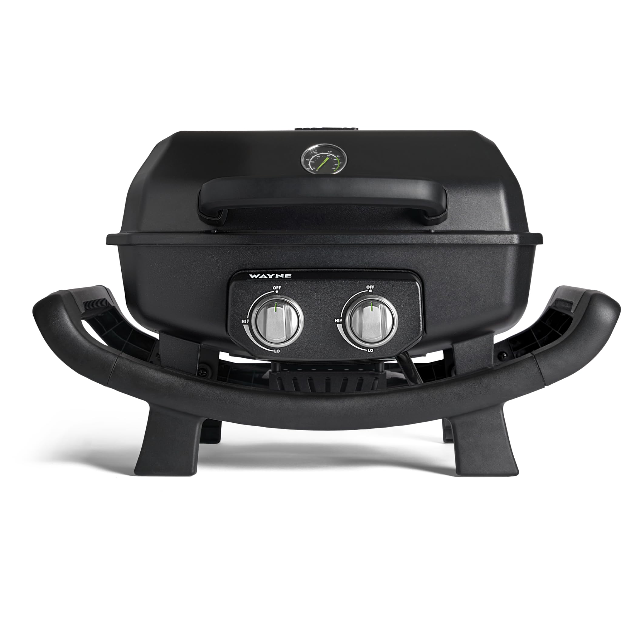 BURNHARD® 2-Brenner Gasgrill WAYNE 4,4 kW – Tragbarer Balkongrill - Tischgasgrill klein mit Aludruckguss Brennkammer inkl. Abdeckhaube - Gusseisen Grillrost