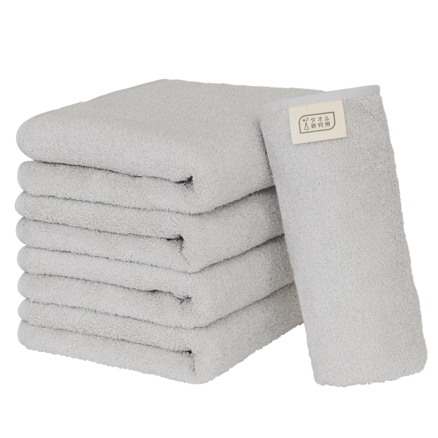 Towel Kenkyujo Everyday Simple #001 Face Towel, Soft Gray, Set of 5, Rapid Absorption, Quick Drying, 100% Cotton, Durable, Minimal Shedding, 7 Colors to Choose From, Japanese Technology, Amazon.co.jp Exclusive