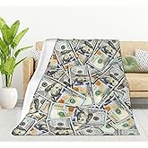 HGOD DESIGNS Dollar Pattern Blanket Smooth Soft Hundred Dollar Bill Print Throw Blanket for Sofa Chair Bed Office 40"x50"