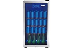 Danby DBC117A1BSSDB-6 117 Can Beverage Center, 3.1 Cu.Ft. Freestanding Drinks Refrigerator for Basement, Dining, Living Room-Bar Fridge Perfect for Beer, Pop, Water, Black/Grey