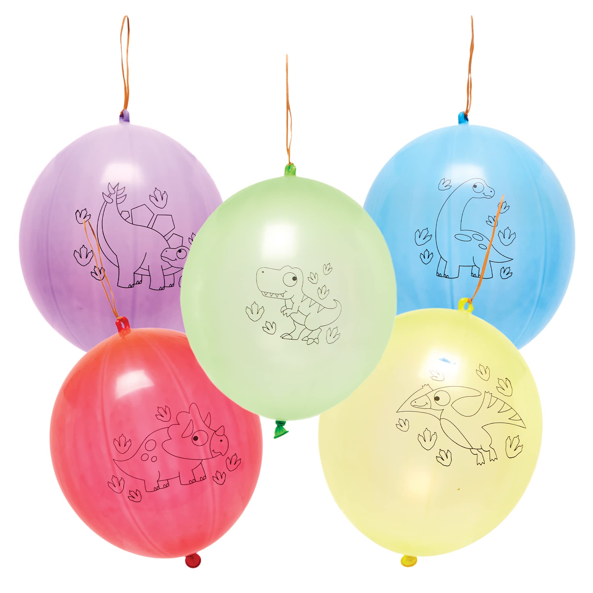 Baker Ross FX579 Dinosaur Punching Balloons - Pack of 10, Party Bag Fillers for Kids
