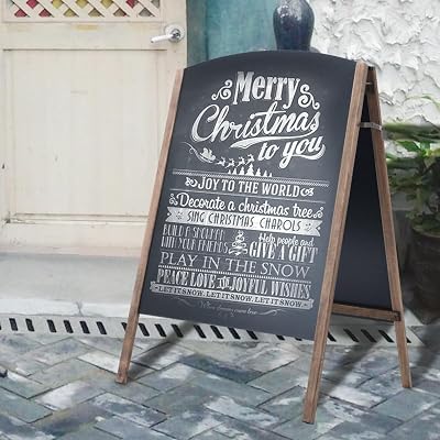 Tangzon A-Board Chalkboard Double Sided Freestanding Indoor Sign 65x65x97cm