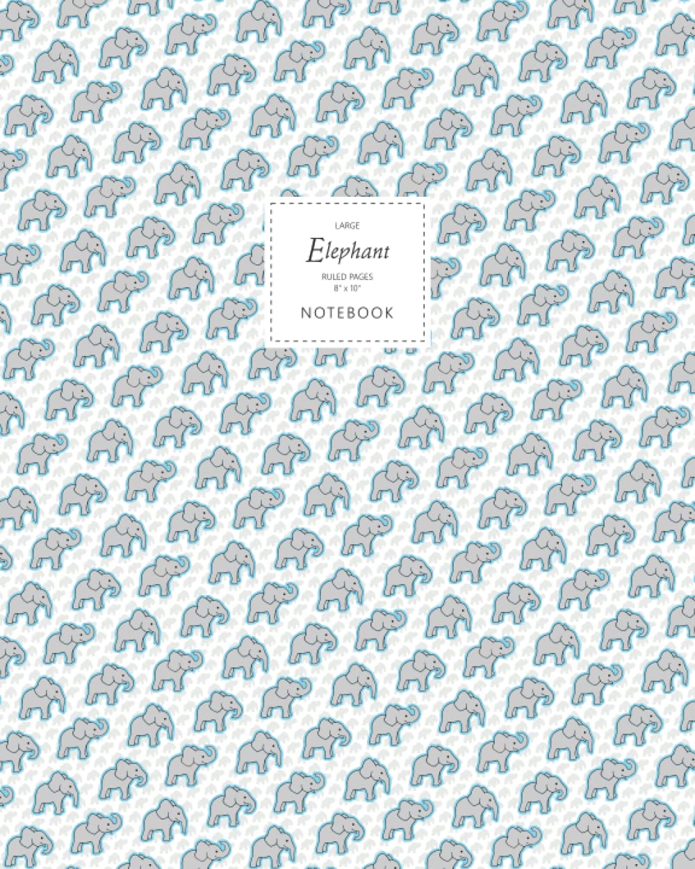 Elephant Notebook - Ruled Pages - 8x10 - Large (Blue)
