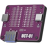 AHHOMATATA USB Cable Tester, USB C Cable Tester and Analyzer, LED Continuity Tester Wire Checker for Type-C &amp; USB-A Charging Cord Data Wire Pinout, Purple Kit with 3 Batteries