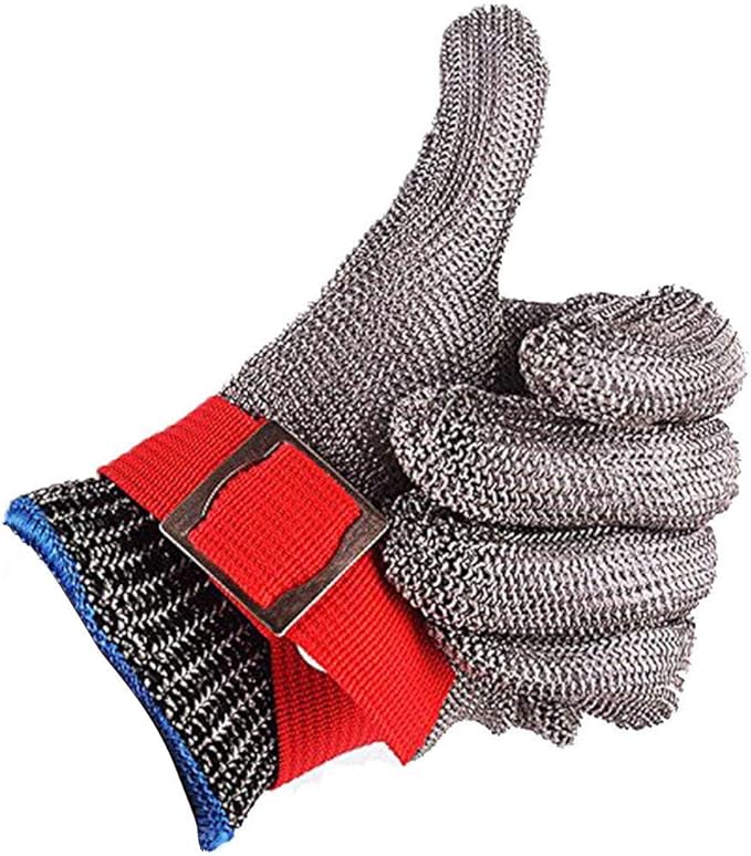 Safety Cut Proof Stab Resistant Stainless Steel Metal Mesh Butcher Red