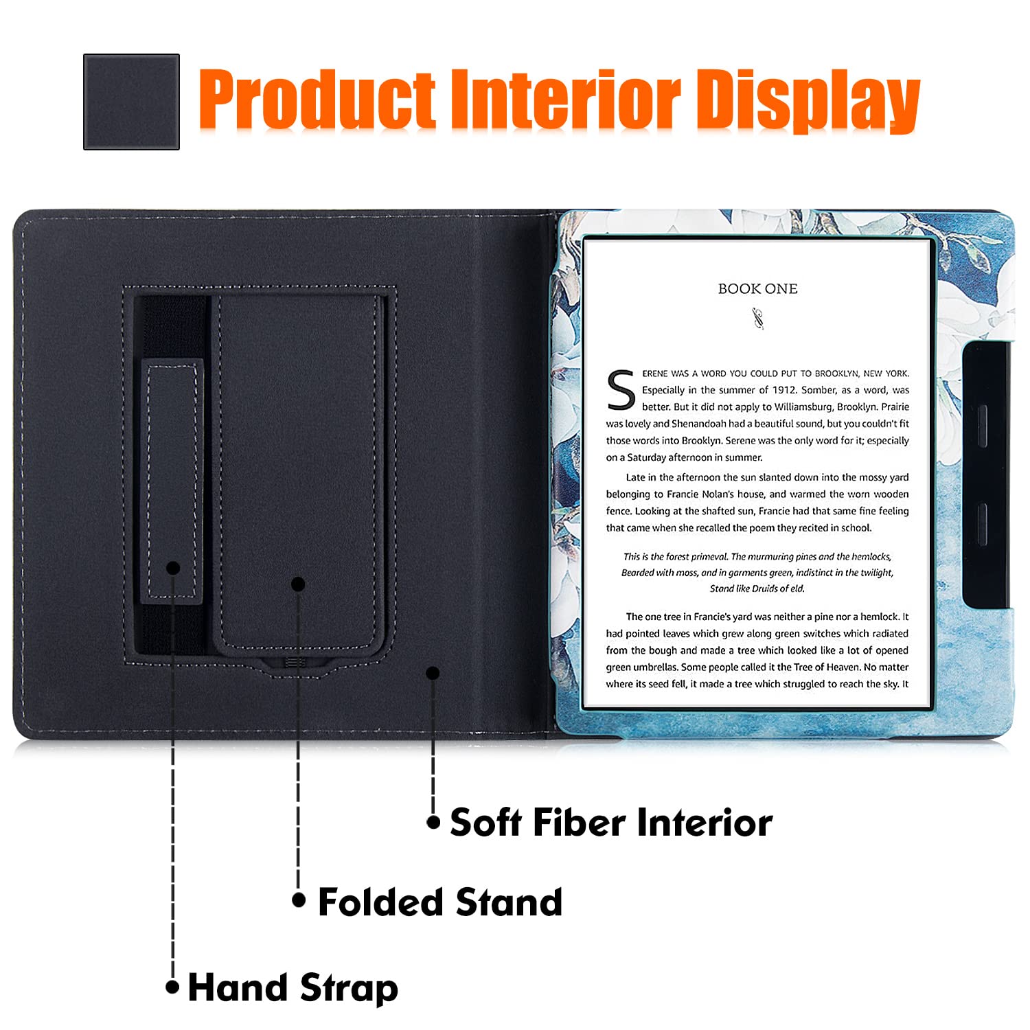 BOZHUORUI Stand Case for Kindle Oasis (9th Generation 2017 Release and 10th Generation 2019 Release) - PU Leather Folio Sleeve Cover with Hand Strap and Auto Sleep/Wake (Magnolia)