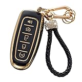 Gematay for Ford Key Fob Cover with Keychain