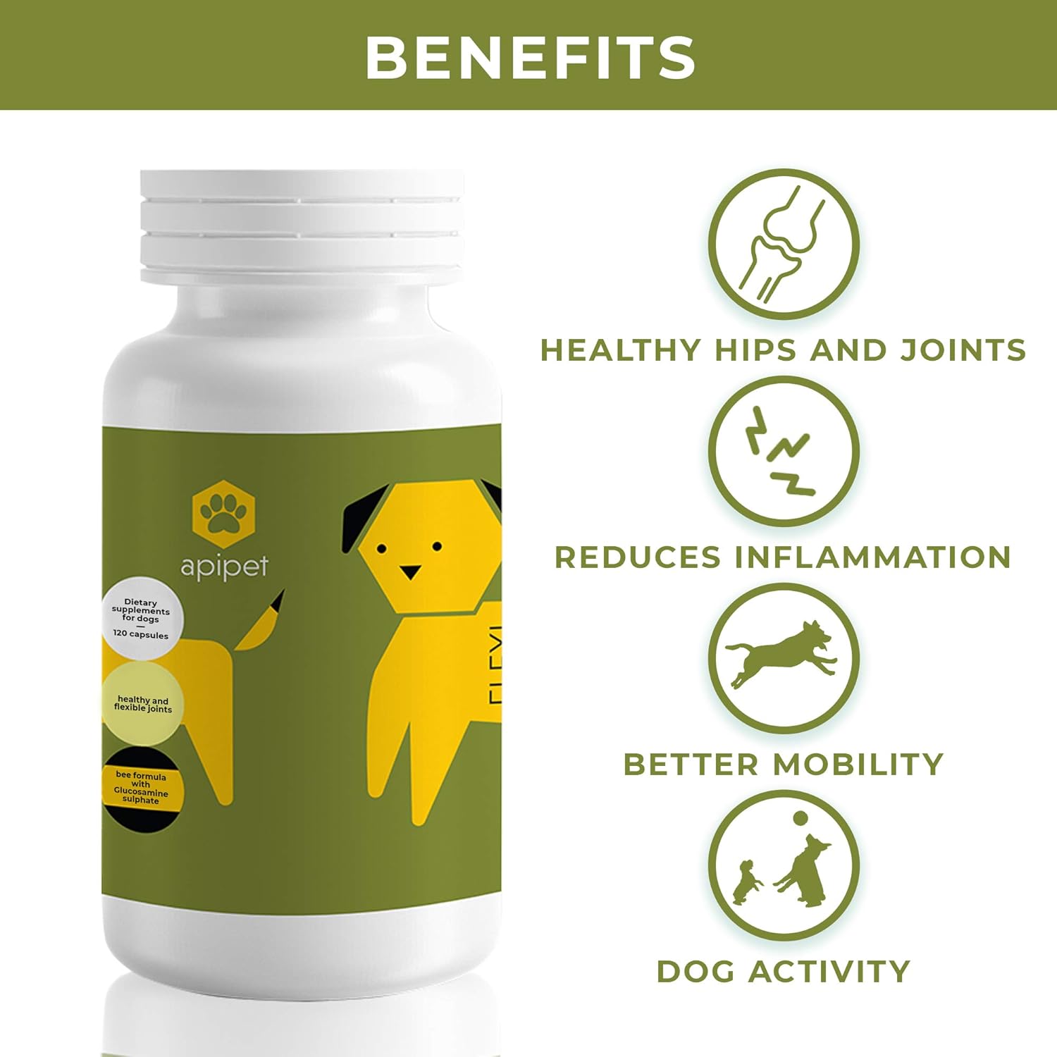 ApiPet Flexi Dog Joint Care Supplements Vitamin Rich Natural Pet