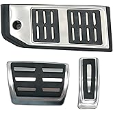 Saihisday 3PCS Gas Accelerator Brake Gas Brake Foot Rest Pedal Cover Throttle Brake Footrest Pedal Cover Replacement for Porsche Cayenne 2020-2023 for Touareg 2019-2023 for Audi Q7 Q8