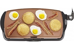 BELLA Electric Ceramic Titanium Griddle, Make 10 Eggs at Once, Healthy-Eco Non-Stick Coating, Hassle-Free Clean Up, Large Sub