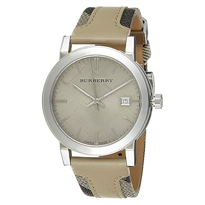 Burberry Women's Check Tan Leather Watch with Cream Bangladesh Ubuy