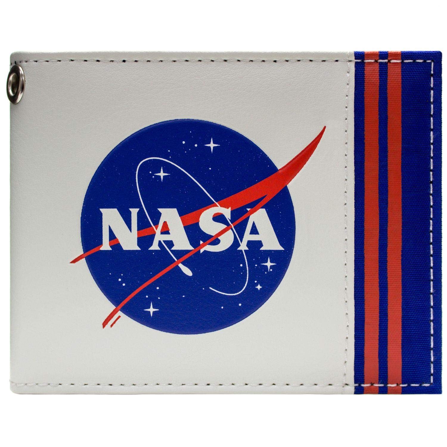 NASA Space Agency Patch Astronaut Spacesuit Wallet Bi-Fold ID & Card Holder, White