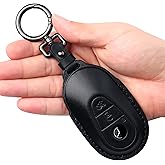 Tukellen for Mercedes Benz Leather Key Fob Cover with Keychain Compatible with 2020-2025 Mercedes Benz S-Class G-Class E-Class Smart Remote, Genuine Leather For Mercedes Benz Key case-Black